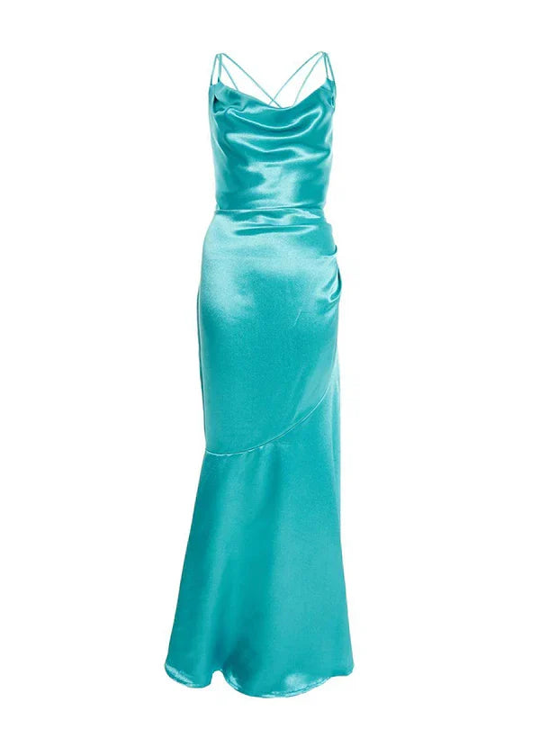 Sheath Column Spaghetti Straps Floor-length Long Bridesmaid Dresses