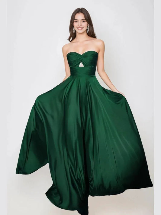 Sheath Column Sweetheart Sleeveless Ruched Long Bridesmaid Dresses