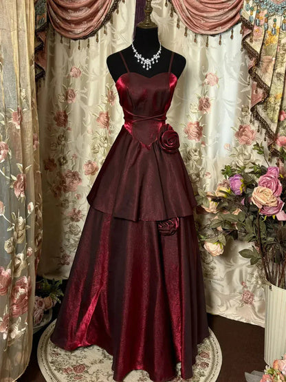 Fashionable A-Line Sweetheart Sleeveless Glitter Backless Floor-Length Prom Dress