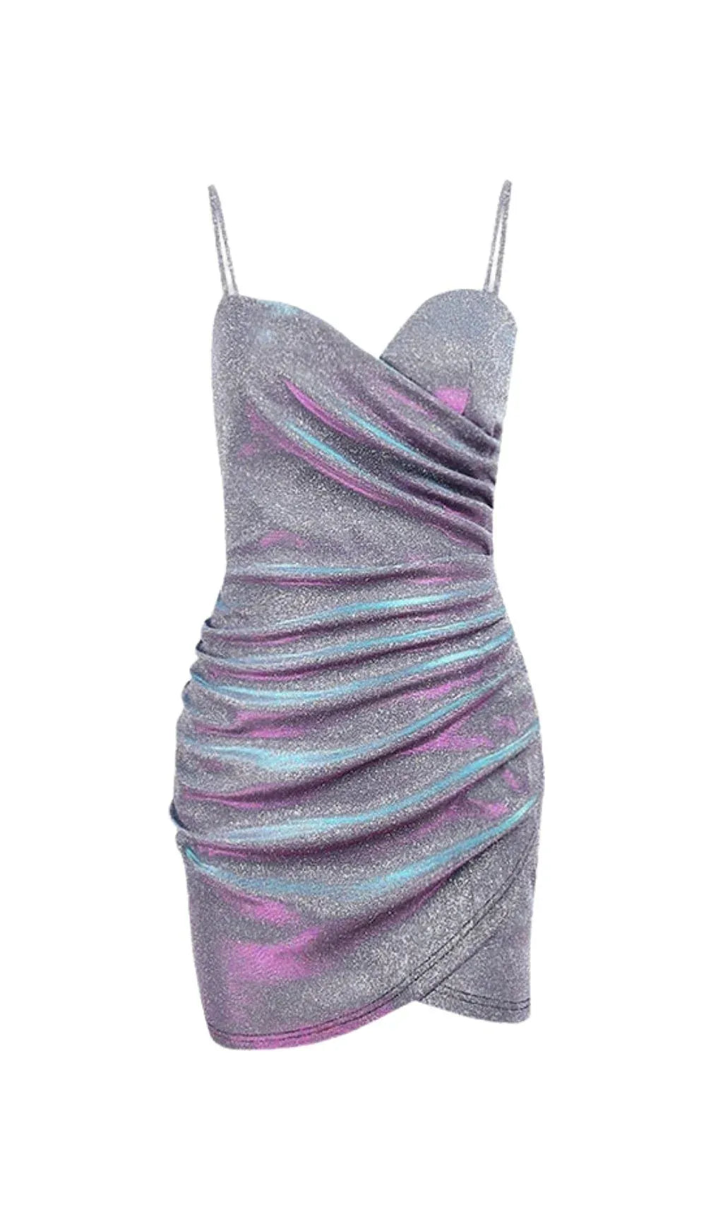 Dazzling Bodycon Sweetheart Spaghetti Strap Glitter Silver Mini Homecoming Party Dress