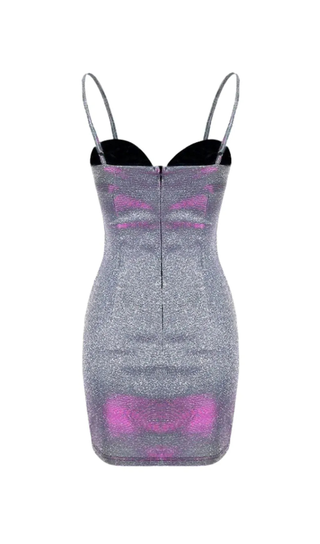 Dazzling Bodycon Sweetheart Spaghetti Strap Glitter Silver Mini Homecoming Party Dress