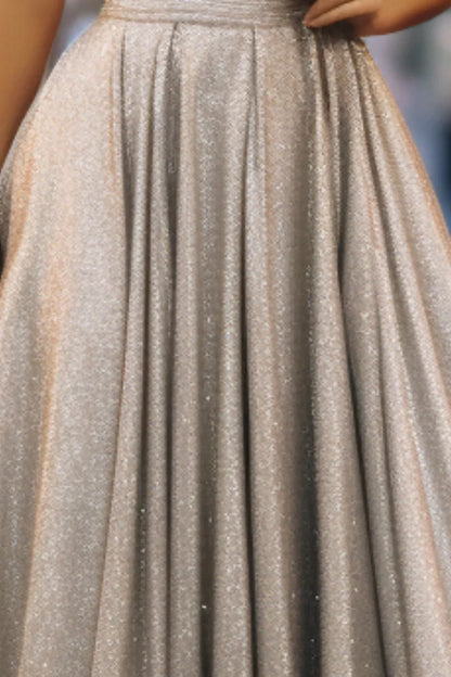Shiny Long Halter Prom Dress