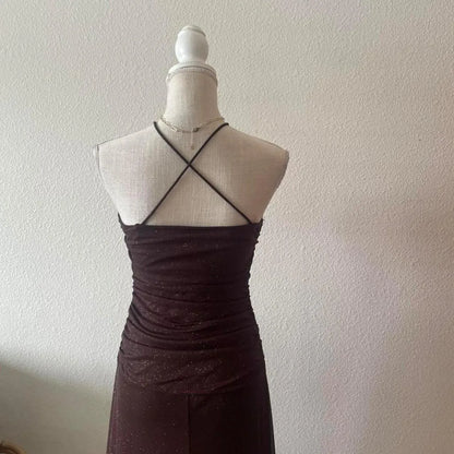 Shiny Mermaid Strapless Sleeveless Pleated Chiffon Floor-Length Prom Dress