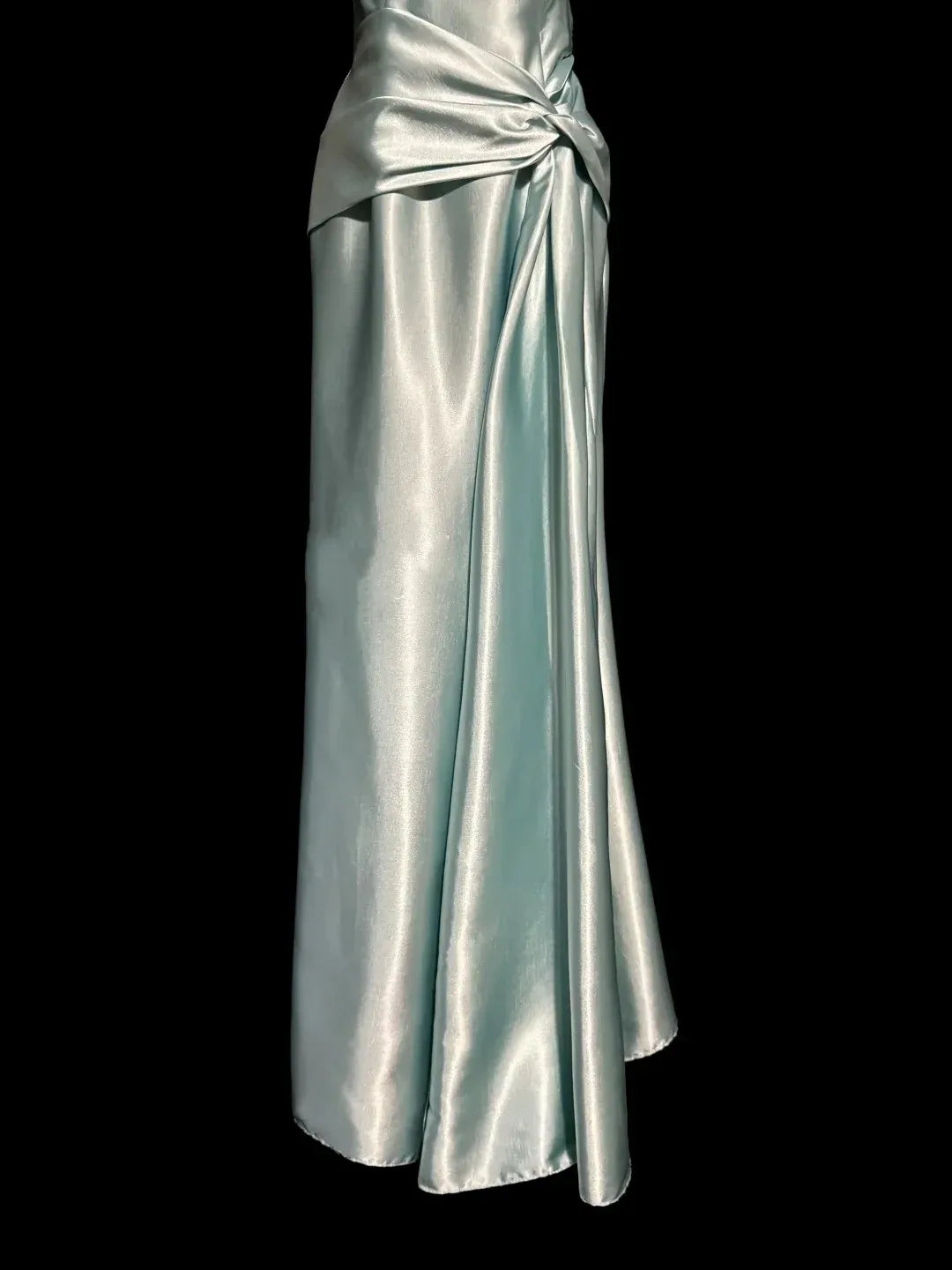 Simple A-Line Strapless Sleeveless Backless Satin Floor-Length Prom Dress