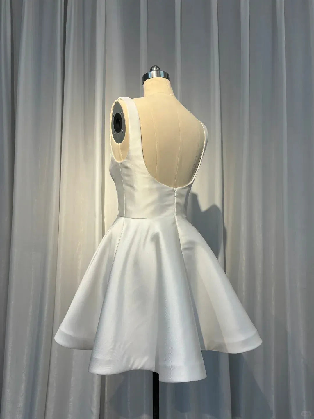Simple A Line Regular Straps Backless Short-Length Prom Dress