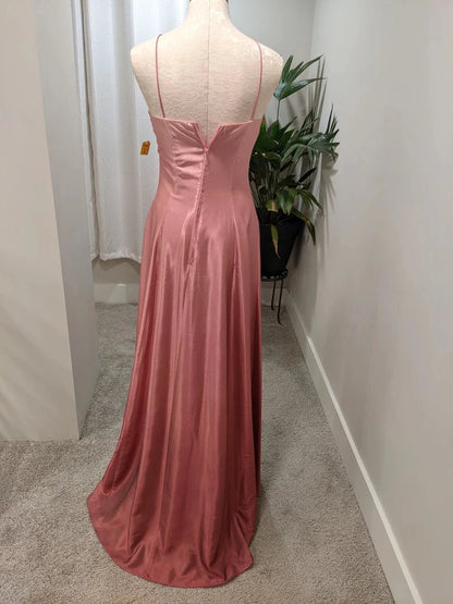 Simple Ball Gown Strapless Sleeveless Bowknot Satin Floor-Length Prom Dress