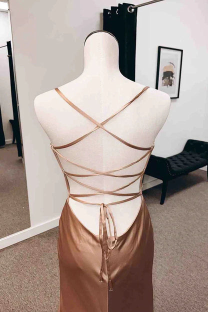Simple Long Wedding Guest Dresses Sheath Satin Formal Evening Dress