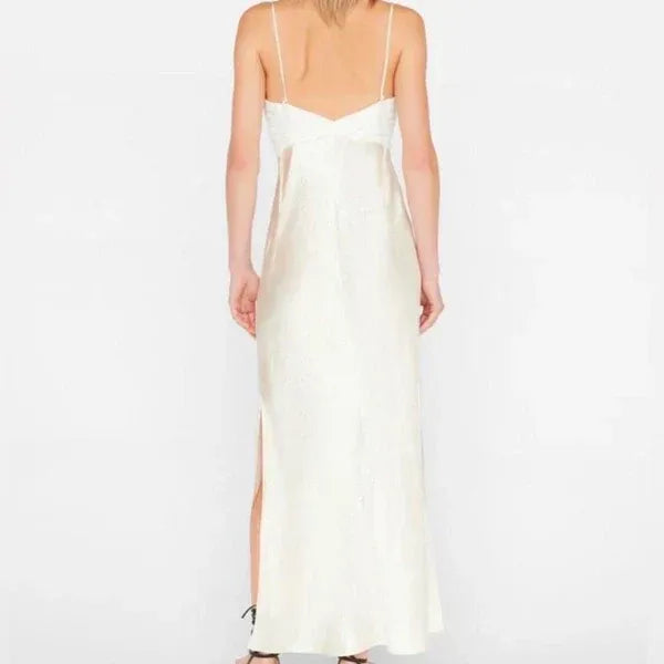 Simple Mermaid Spaghetti Straps Sleeveless Pleated Satin Floor-Length Prom Dress
