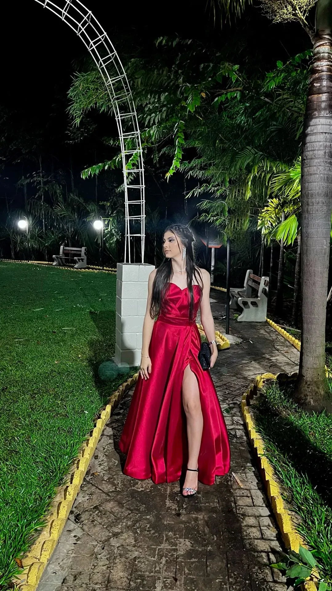 Simple Off the Shoulder Sleeveless A Line Slit Satin Long Prom Dress