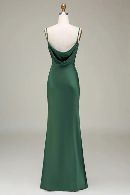 Simple Sexy SheathColumn Boat Neck Sleeveless Backless Floor-Length Bridesmaid Dress for women