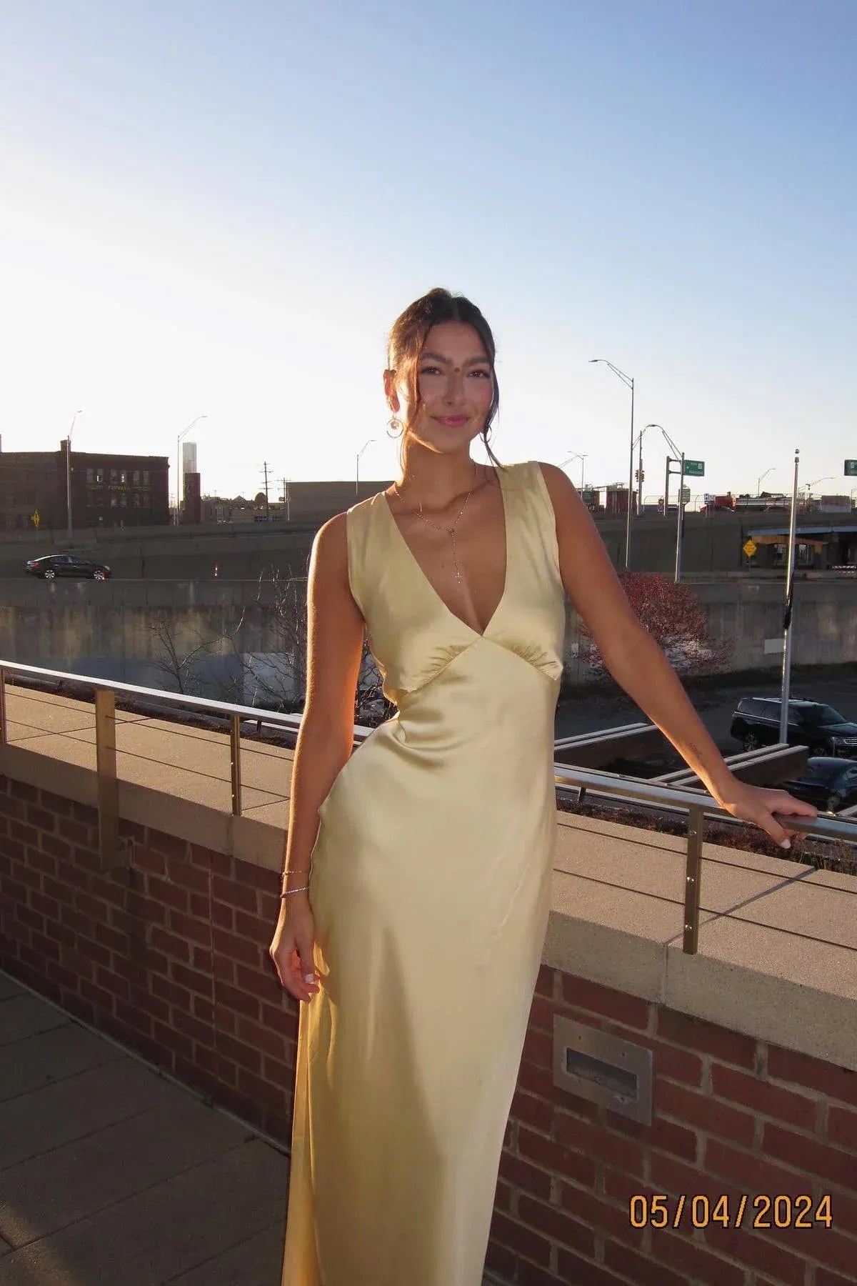 Simple Sheath Cowl Neck Sleeveless Ruched Satin Floor-Length Prom Dress