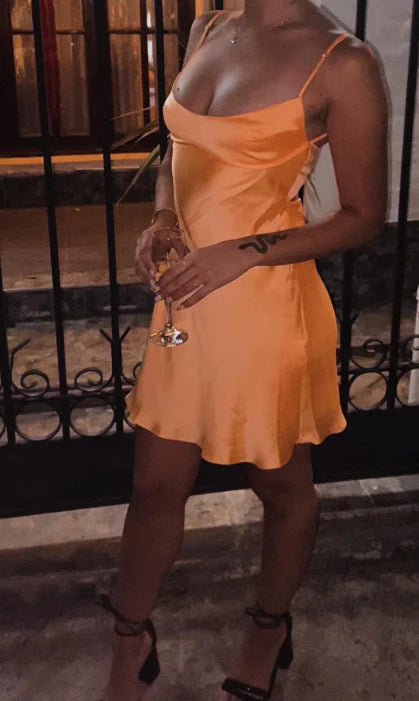 Simple Sheath Square Neck Sleeveless Backless Short-Mini Homecoming Dress