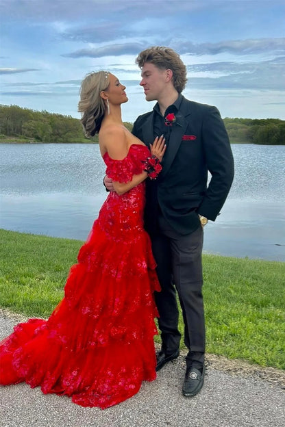 Sparkle Mermaid Off the Shoulder Sleeveless Zipper Up Floor-Length Prom Dress