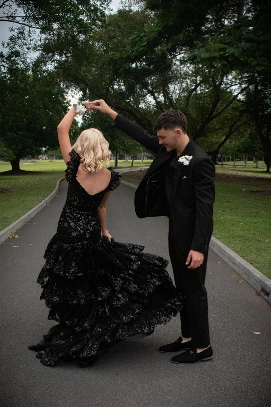Sparkle Mermaid Off the Shoulder Sleeveless Zipper Up Floor-Length Prom Dress