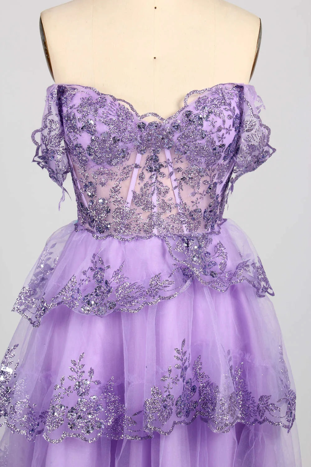 Sparkling Sequin Short Homecoming Dress Lilac Tulle