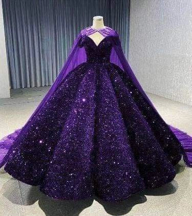Sparkly Sequin Black Wedding Dress with Cape Off Shoulder Puffy Ball Gowns