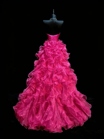 Stunning Ball Gown Strapless Sweetheart Sleeveless Zipper Back Floor-Length Prom Dress