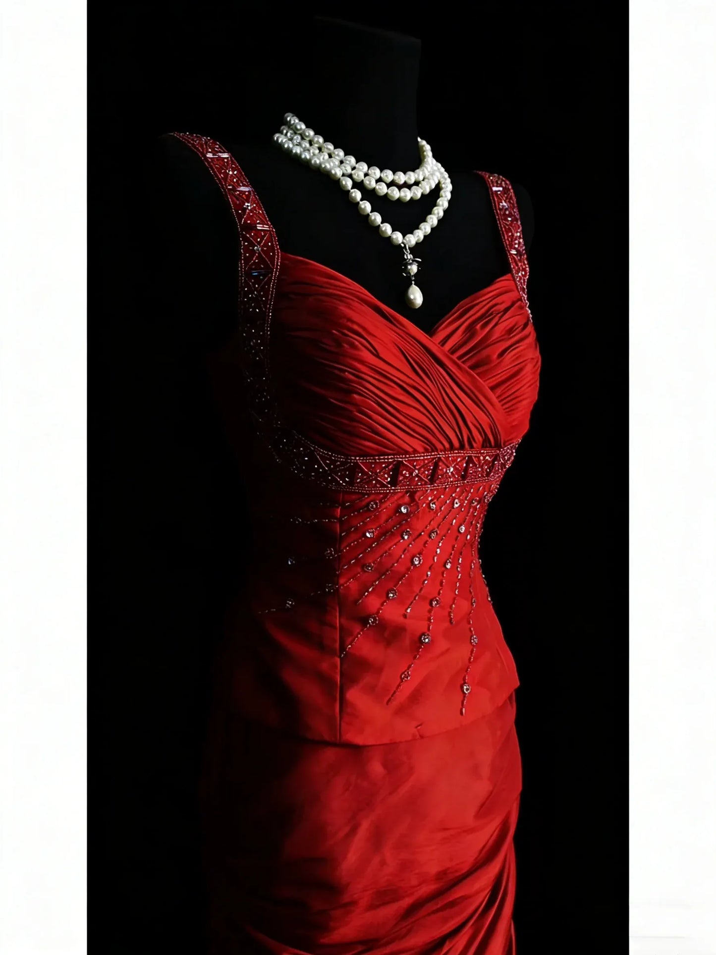 Stunning Mermaid Sweetheart Spaghetti Strap Zipper Back Floor-Length Evening Gown