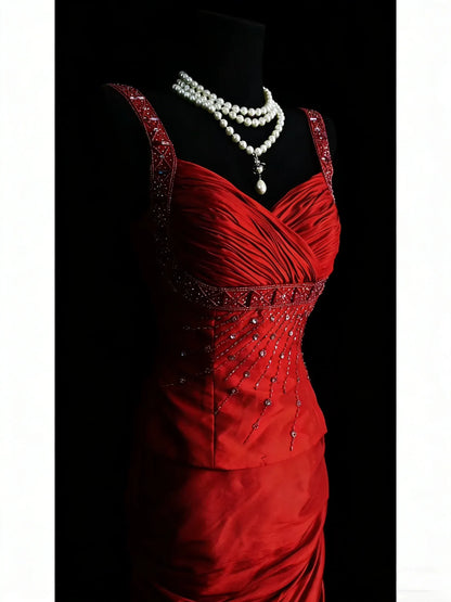 Stunning Mermaid Sweetheart Spaghetti Strap Zipper Back Floor-Length Evening Gown