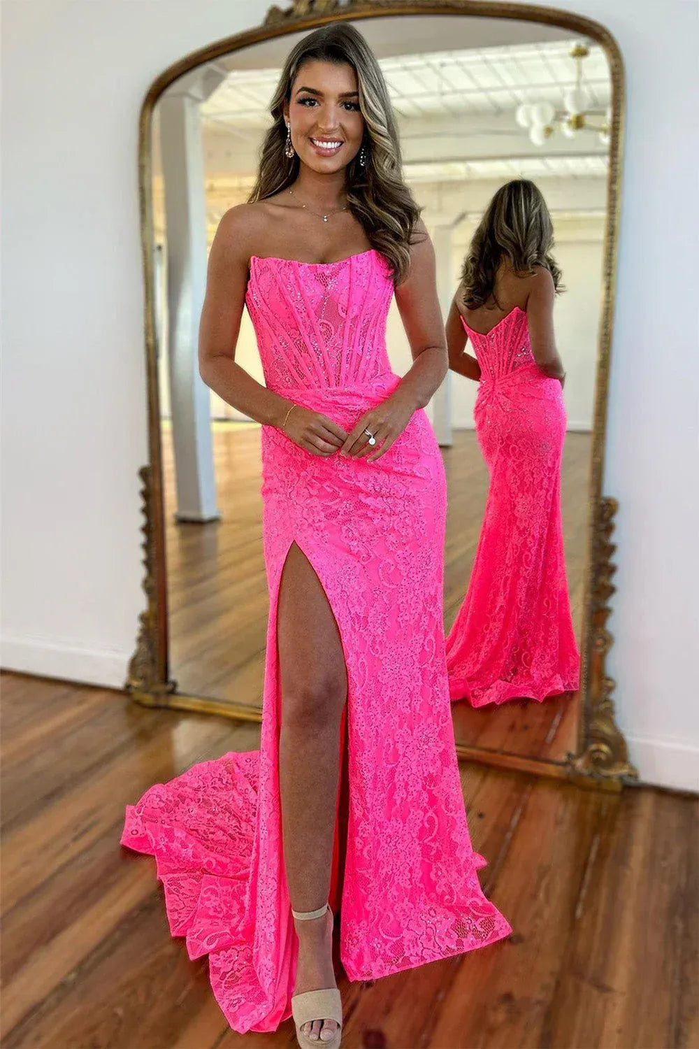 Stunning Mermaid/Trumpet Off the Shoulder Sleeveless Slit Sweep/Brush Train Prom Dress