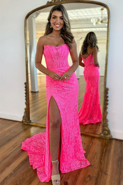 Stunning Mermaid/Trumpet Off the Shoulder Sleeveless Slit Sweep/Brush Train Prom Dress