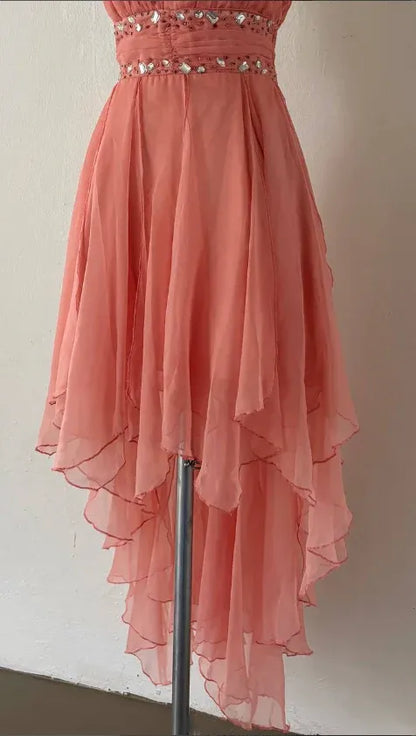 Stylish A-Line Strapless Sleeveless Pleated Chiffon Short-Mini Homecoming Dress