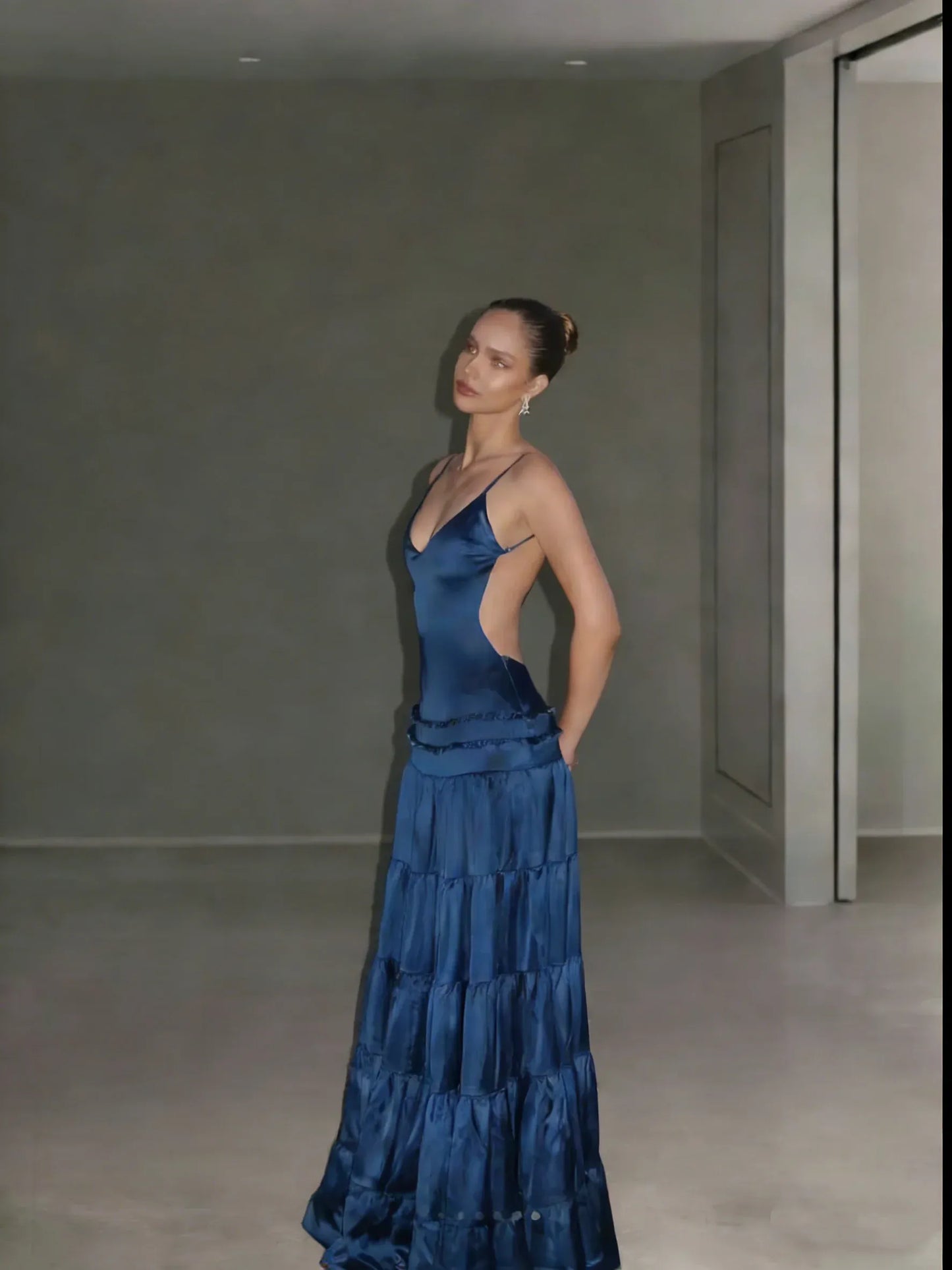 Stylish A Line Off The Shoulder Sleeveless Satin Floor-Length Prom Dresses