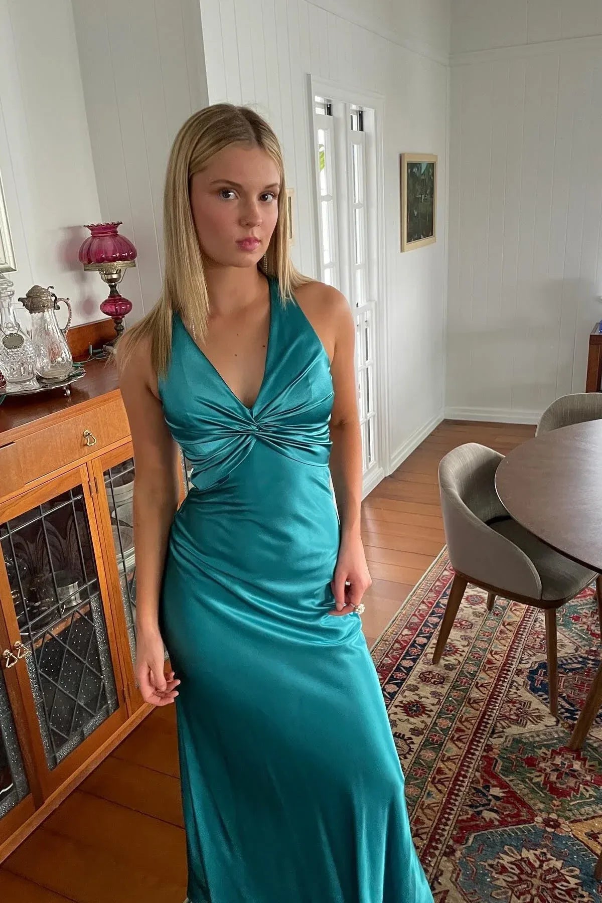 Stylish Fitted Off the Shoulder Sleeveless Satin Sweep/Brush Train Prom Dress