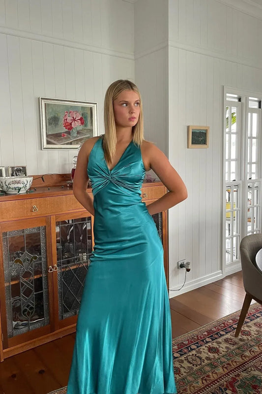 Stylish Fitted Off the Shoulder Sleeveless Satin Sweep/Brush Train Prom Dress