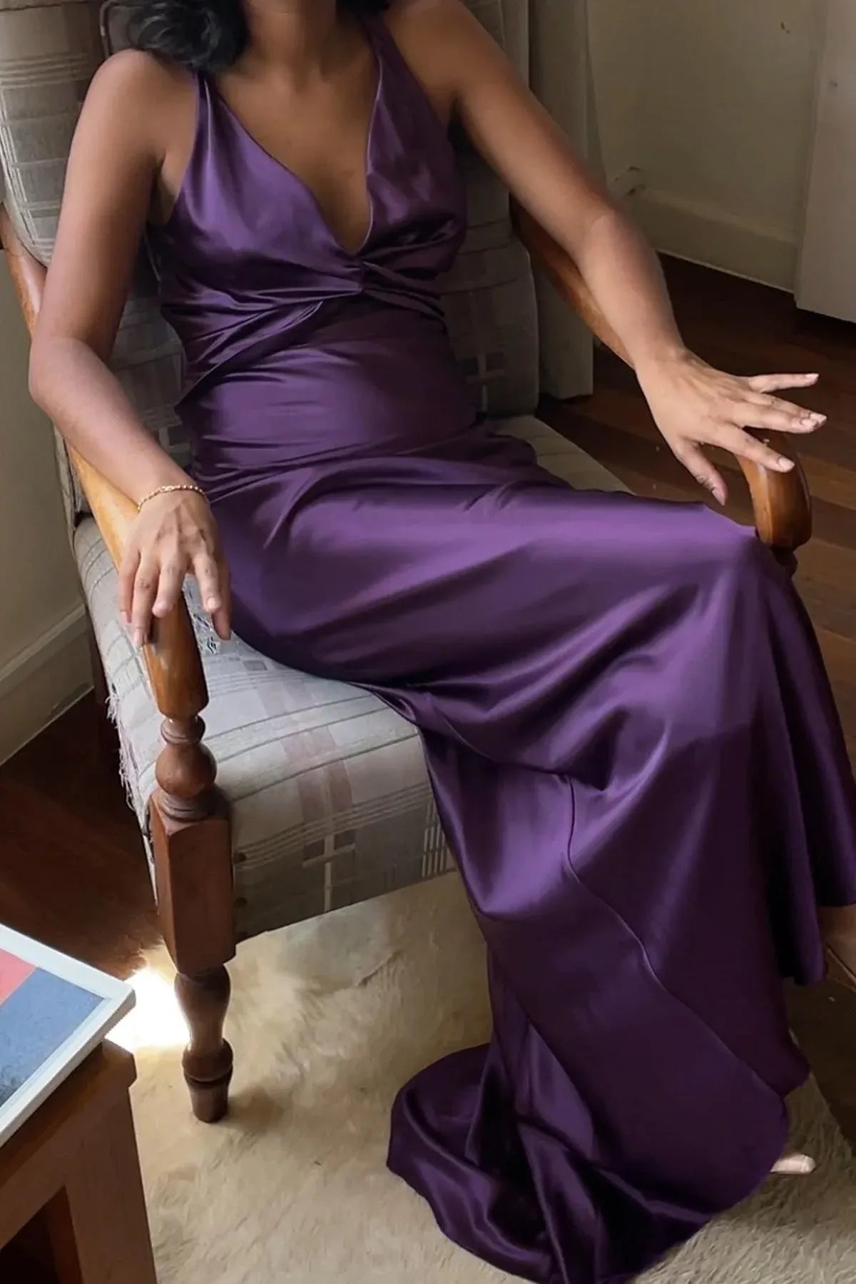 Stylish Fitted Off the Shoulder Sleeveless Satin Sweep/Brush Train Prom Dress