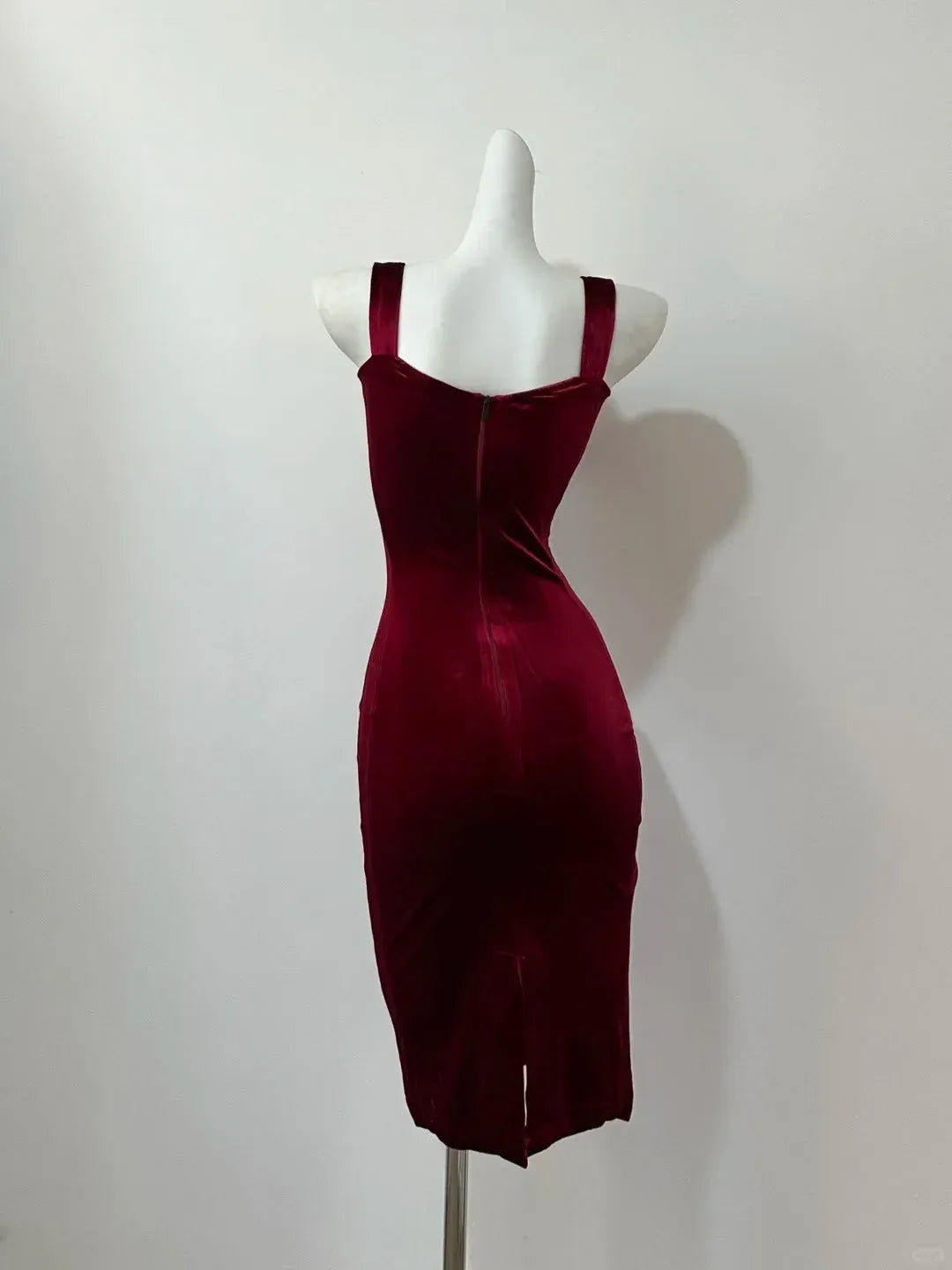 Stylish Fitted Square Neck Sleeveless Zipper Up Short-Mini Prom Dress