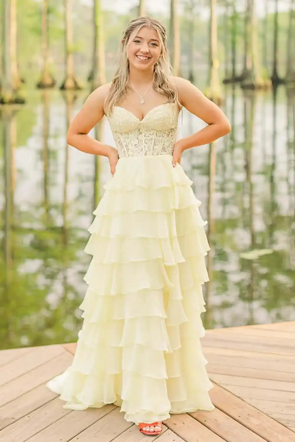 Sweetheart Corset Prom Dress with Slit Evening Dresses
