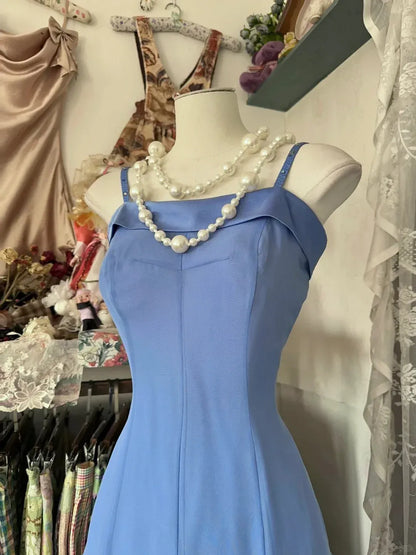 Trendy A-Line Spaghetti Straps Sleeveless Lace Up Chiffon Ankle-Length Prom Dress