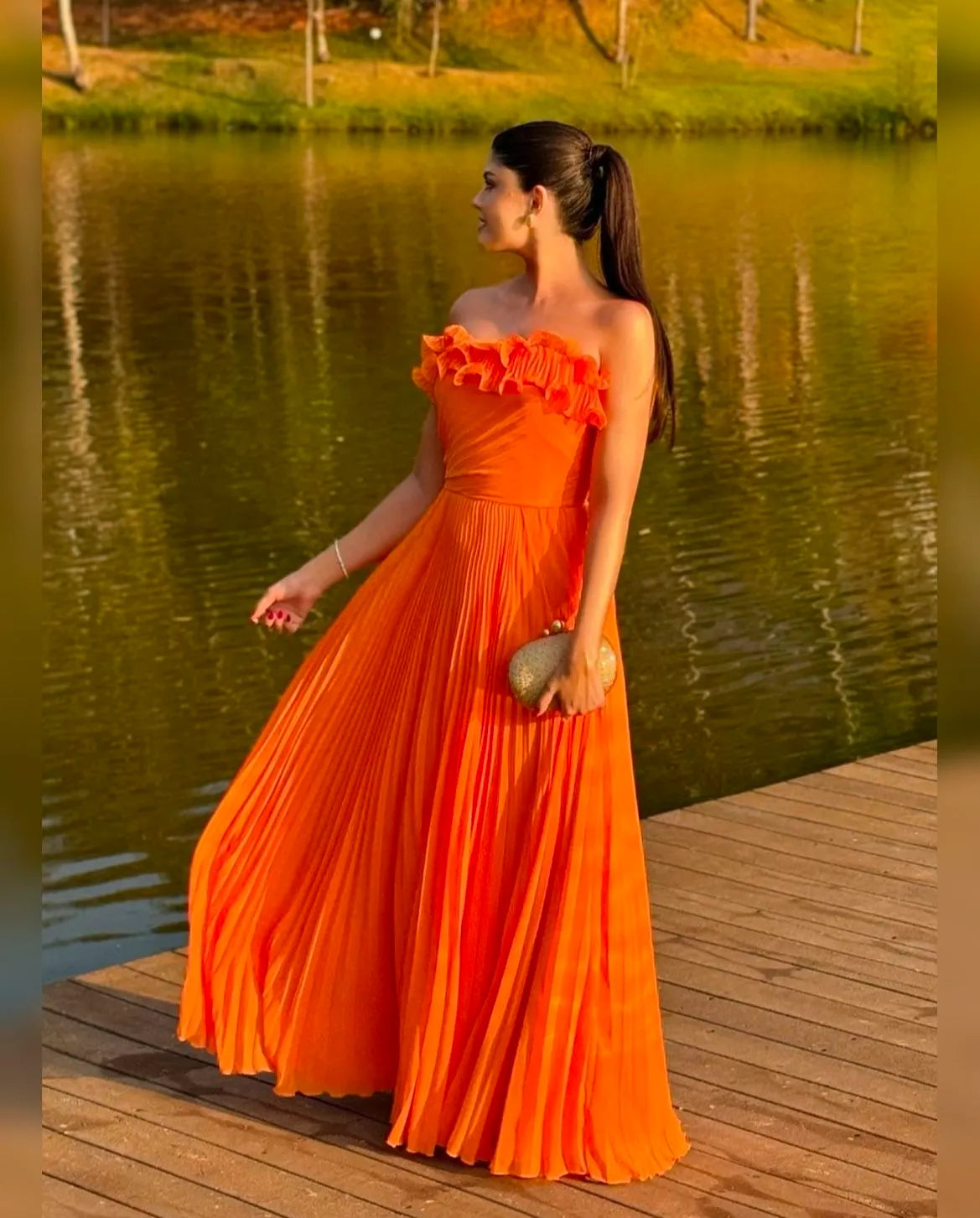 Trendy A-Line Strapless Sleeveless Lace Up Floor-Length Prom Dress