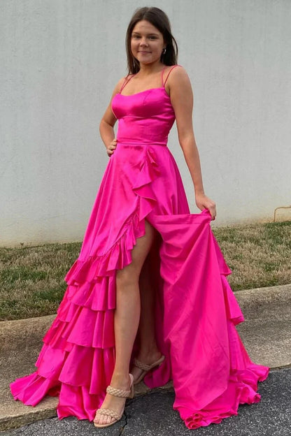Trendy A Line Strapless Sleeveless Lace Up Floor-Length Prom Dress