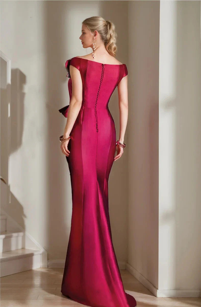 Trumpet Mermaid Off-the-Shoulder Mother of the Bride Dresses with High Split