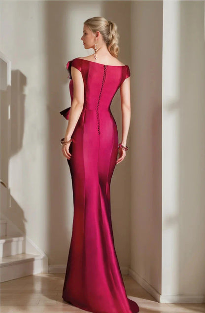Trumpet Mermaid Off-the-Shoulder Mother of the Bride Dresses with High Split