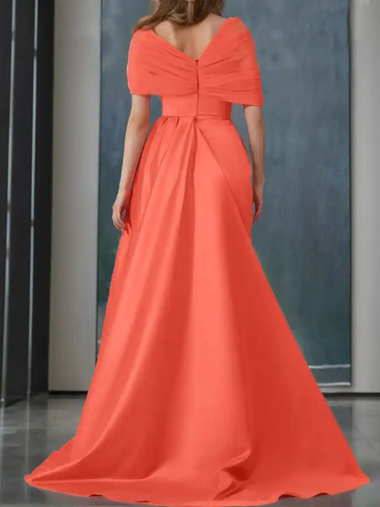 Trumpet Mermaid Off-the-Shoulder Sleeveless Evening Dresses with Ruffles & Split Front