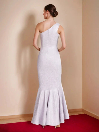 Trumpet Mermaid One-Shoulder Asymmetrical Elegant Mother of the Bride & Groom Dresses with Ruffles