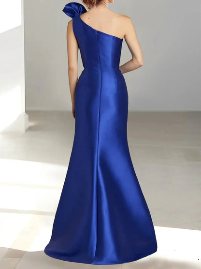 Trumpet Mermaid One-Shoulder Sleeveless Split Side Mother Of The Bride Dresses