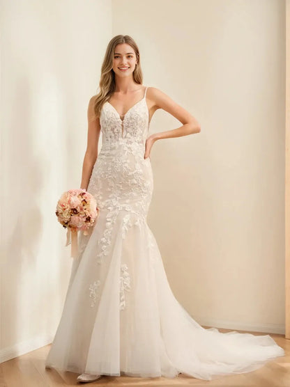 Trumpet Mermaid White Strapless Long Sleeves Wedding Dresses with Lace Appliques
