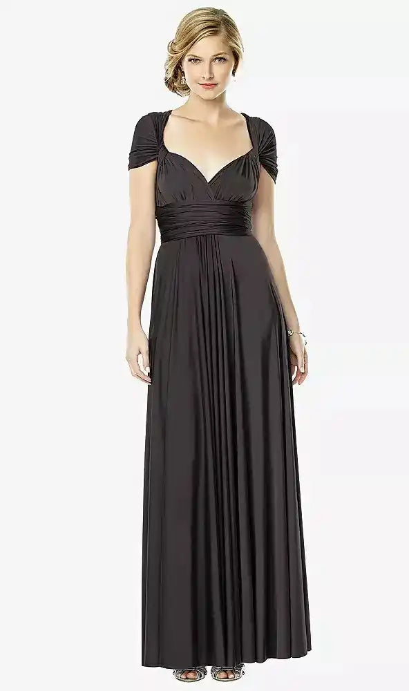 Twist Wrap Convertible Maxi Dress in Graphite
