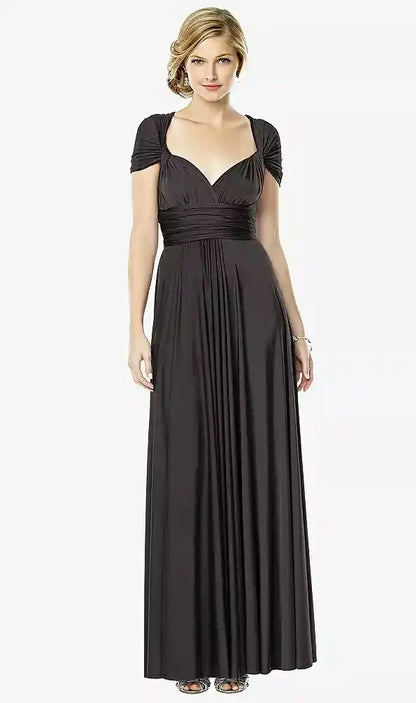 Twist Wrap Convertible Maxi Dress in Graphite