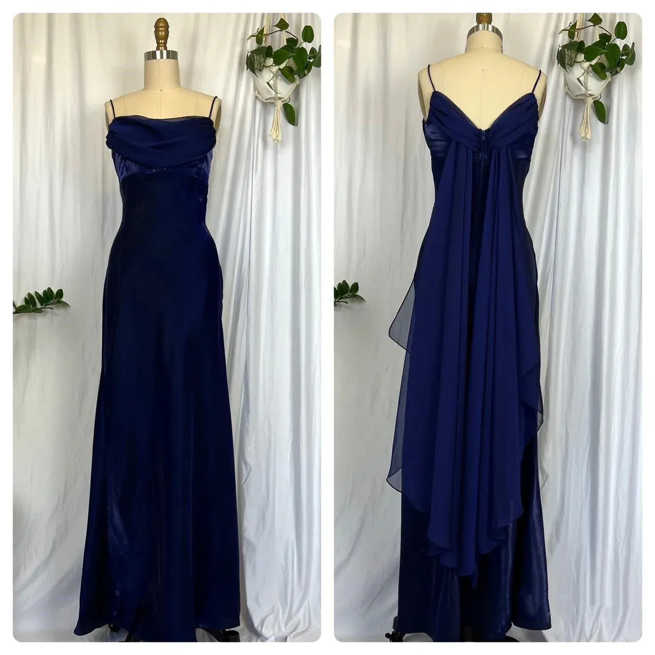 Unique A-Line Spaghetti Straps Backless Floor-Length Prom Dress