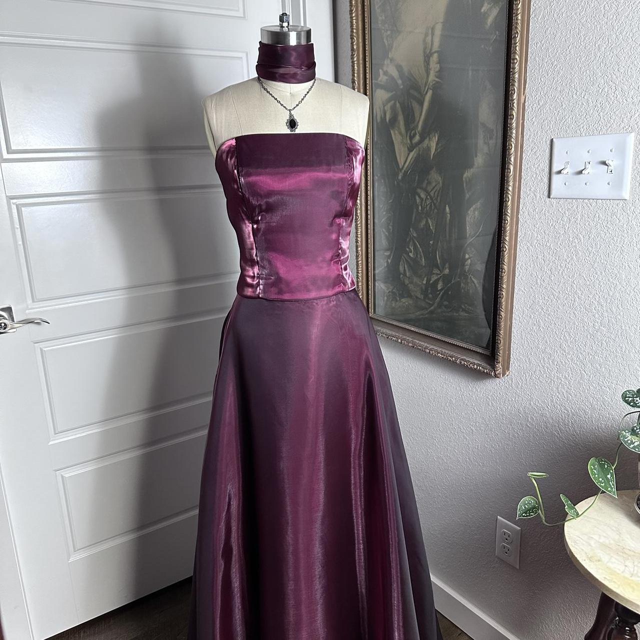 Vintage A-Line Strapless Sleeveless Tulle Zipper Up Floor-Length Prom Dress