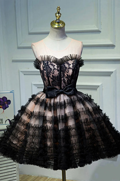 Vintage A-Line Sweetheart-Neck Sleeveless Lace Up Short-Mini Prom Dress