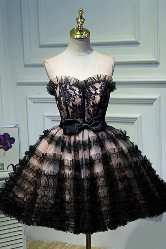 Vintage A-Line Sweetheart-Neck Sleeveless Lace Up Short-Mini Prom Dress