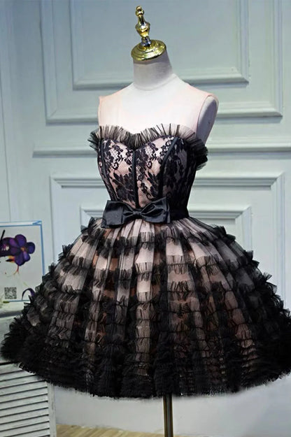 Vintage A-Line Sweetheart-Neck Sleeveless Lace Up Short-Mini Prom Dress