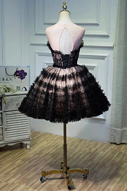 Vintage A-Line Sweetheart-Neck Sleeveless Lace Up Short-Mini Prom Dress