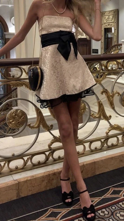 Vintage A Line Strapless Sleeveless Zipper Up Short Mini Homecoming Dress